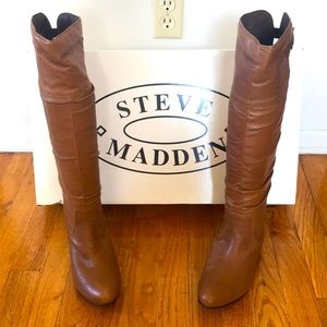 Steve Madden Genuine Cognac Leather Boots
